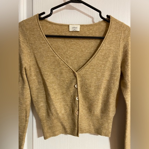 Aritzia Wilfred Wool & Cashmere Blend Santorini Soft Buttoned Cardigan Size XS - Picture 5 of 14